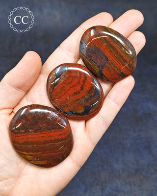 Mugglestone | Jaspilite Palm Stones in hand