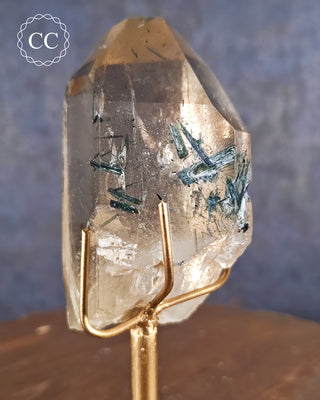 Natural Citrine with Blue Tourmaline - Brazil #2