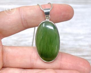 Nephrite Jade Silver Necklace #1