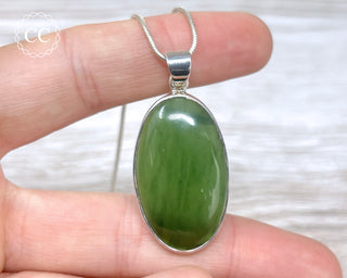 Nephrite Jade Silver Necklace #1