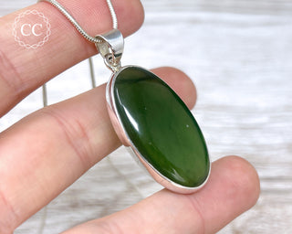 Nephrite Jade Silver Necklace #1