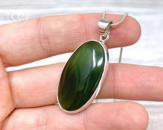 Nephrite Jade Silver Necklace #1