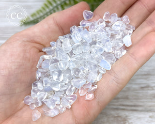 Opalite Crystal Chips in hand