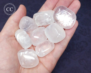 Optical Calcite Tumbled Crystals in hand