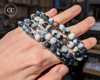 Orca Agate 8mm Beaded Bracelet