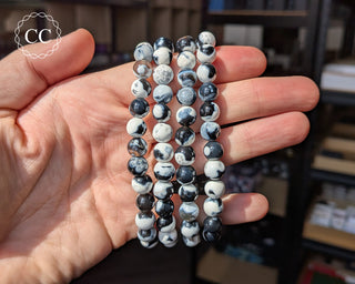 Orca Agate 8mm Beaded Bracelet