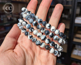 Orca Agate 8mm Beaded Bracelet