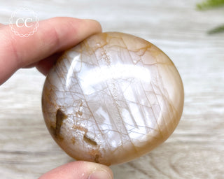 Peach Moonstone Palm Stone #3