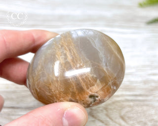 Peach Moonstone Palm Stone #1