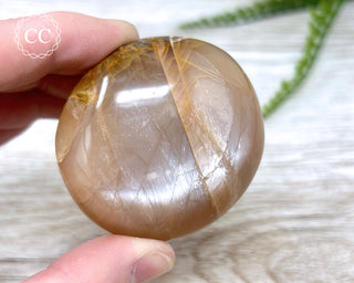Peach Moonstone Chunky Palm Stone #1