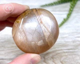 Peach Moonstone Chunky Palm Stone #1