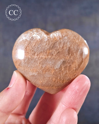 Peach Moonstone Heart #2