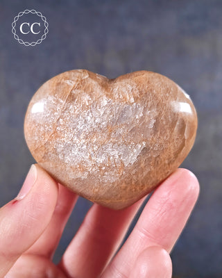 Peach Moonstone Heart #2