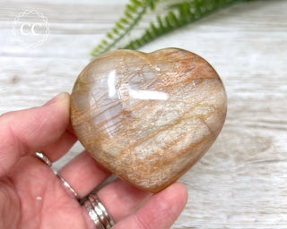 Peach Moonstone Heart #2