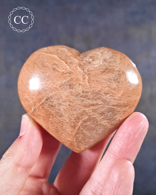 Peach Moonstone Heart #3