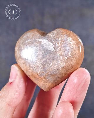 Peach Moonstone Heart #7