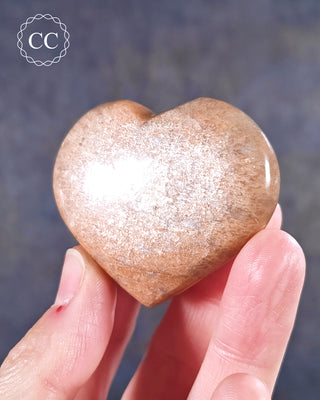 Peach Moonstone Heart #7