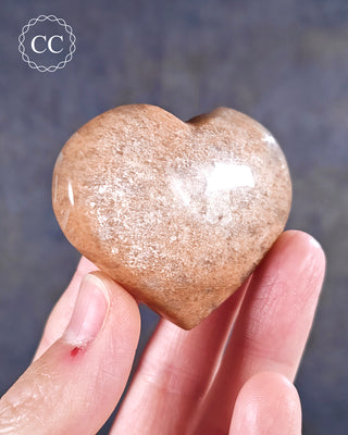 Peach Moonstone Heart #7