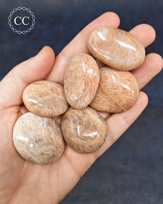 Peach Moonstone Mini Palm Stone