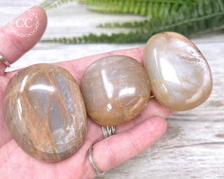 Peach Moonstone Chunky Palm Stone
