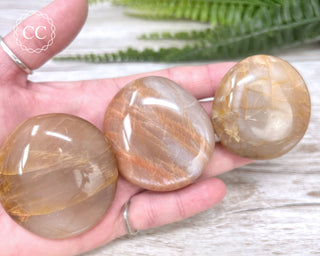 Peach Moonstone Chunky Palm Stone