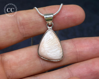 Peach Scolecite Silver Necklace #2