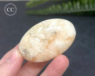 Peach Stilbite Palm Stone #1