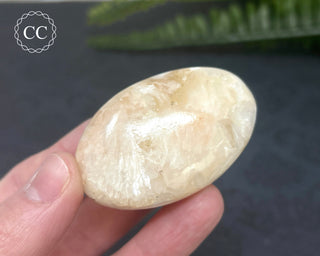 Peach Stilbite Palm Stone #1