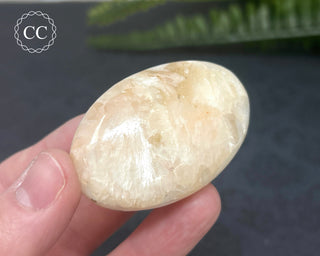 Peach Stilbite Palm Stone #1