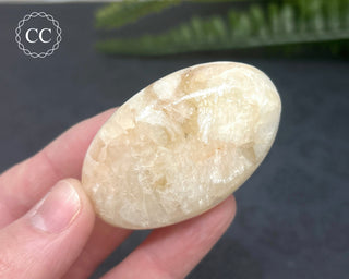 Peach Stilbite Palm Stone #1