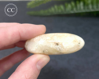 Peach Stilbite Palm Stone #1