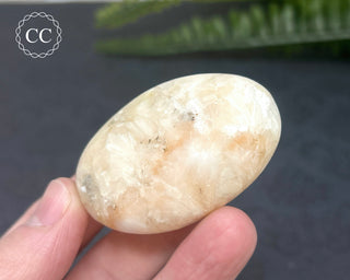 Peach Stilbite Palm Stone #1