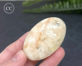 Peach Stilbite Palm Stone #1