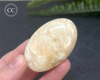 Peach Stilbite Palm Stone #1