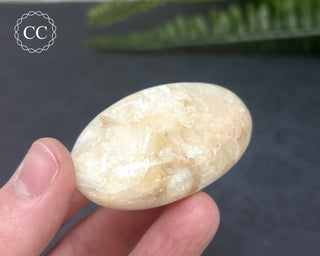 Peach Stilbite Palm Stone #1