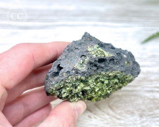 Peridot Crystals on Basalt #14