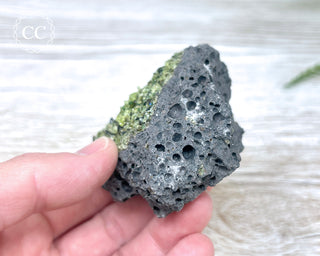 Peridot Crystals on Basalt #14