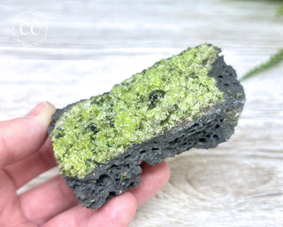 Peridot Crystals on Basalt #3