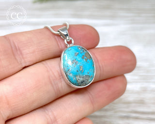 Turquoise With Pyrite Silver Necklace #3