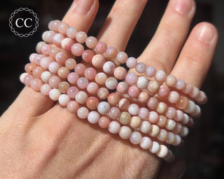 Peruvian Pink Opal Beaded Bracelet