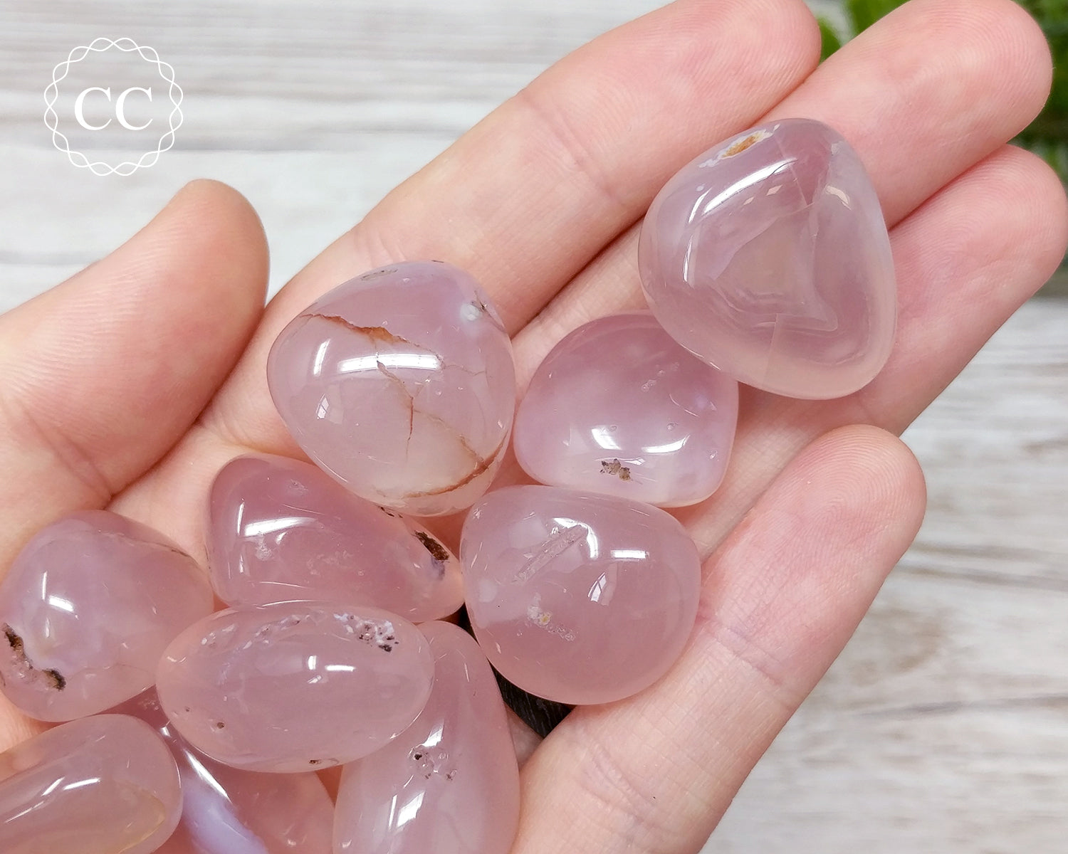 Natural pink Chalcedony 17 to 20mm Free Shape Nugget Tumbled