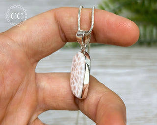 Pink Natrolite Silver Necklace #1