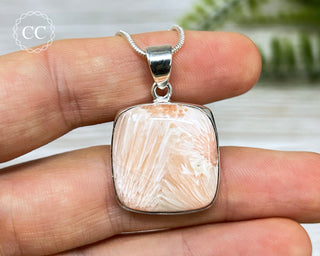 Pink Scolecite Silver Necklace #1