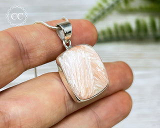 Pink Scolecite Silver Necklace #1