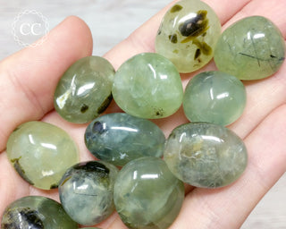 Prehnite with Epidote Tumbled Crystal