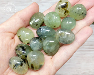 Prehnite with Epidote Tumbled Crystal
