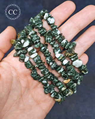 Preseli Bluestone Gemchip Bracelets in hand