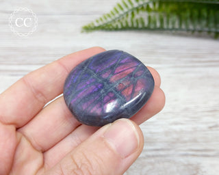 Purple Orange Labradorite Palm Stone