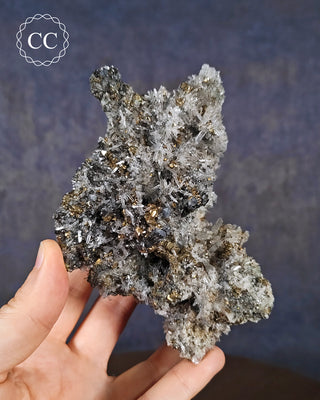 A specimen of Needle Quartz, Chalcopyrite and Sphalerite from the famous Maden Ore Field in Bulgaria