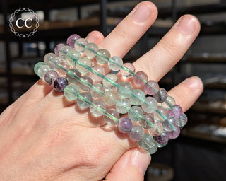 Fluorite 8mm Beaded Bracelet